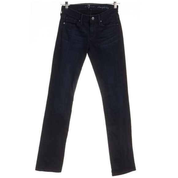 7 FOR ALL MANKIND Blue Straight leg Jeans - Picture 2 of 8